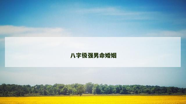 八字极强男命婚姻