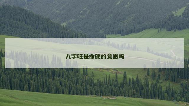 八字旺是命硬的意思吗