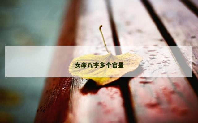 女命八字多个官星