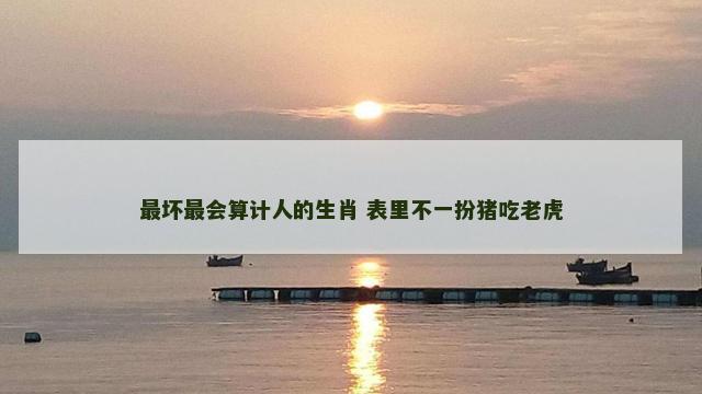 最坏最会算计人的生肖 表里不一扮猪吃老虎