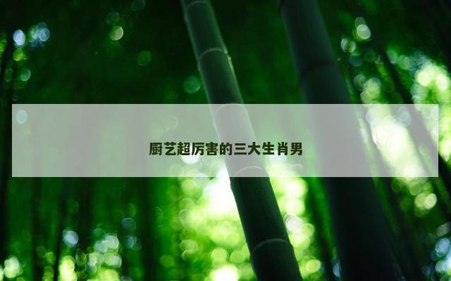 厨艺超厉害的三大生肖男