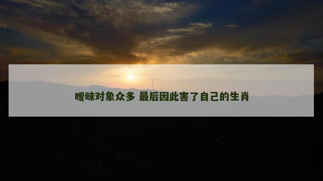 暧昧对象众多 最后因此害了自己的生肖