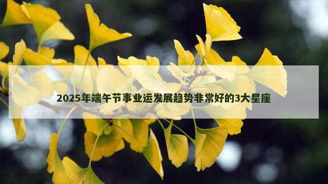 2025年端午节事业运发展趋势非常好的3大星座