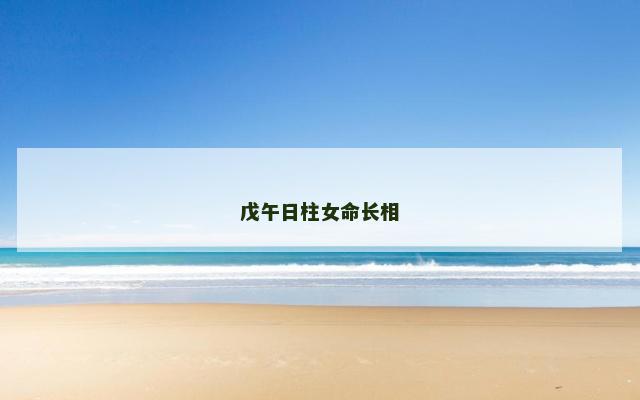 戊午日柱女命长相