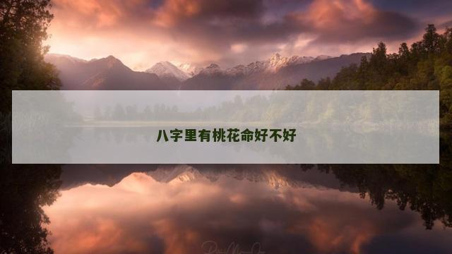 八字里有桃花命好不好