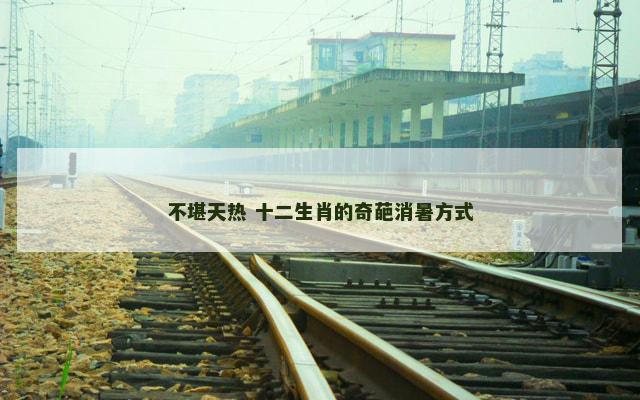 不堪天热 十二生肖的奇葩消暑方式