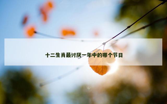 十二生肖最讨厌一年中的哪个节日