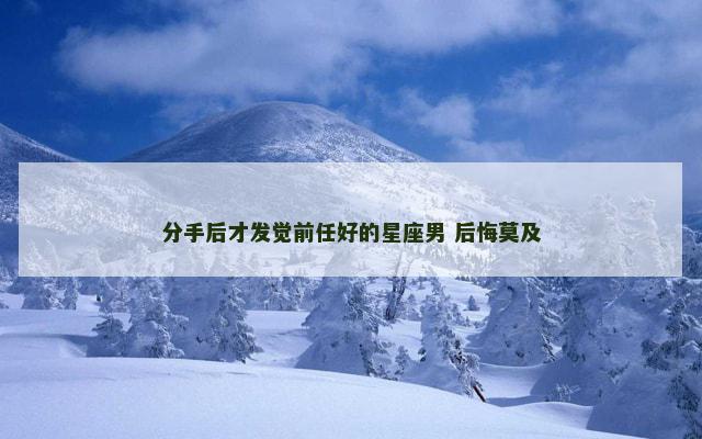 分手后才发觉前任好的星座男 后悔莫及