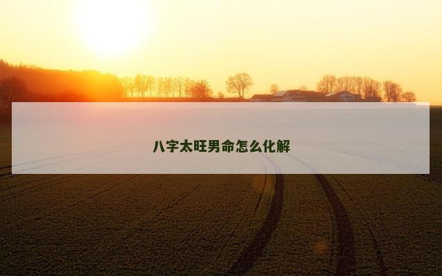 八字太旺男命怎么化解