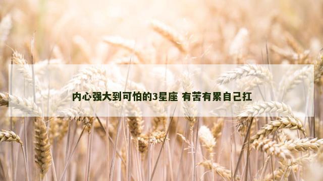 内心强大到可怕的3星座 有苦有累自己扛