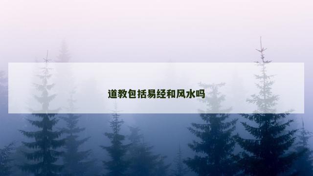 道教包括易经和风水吗