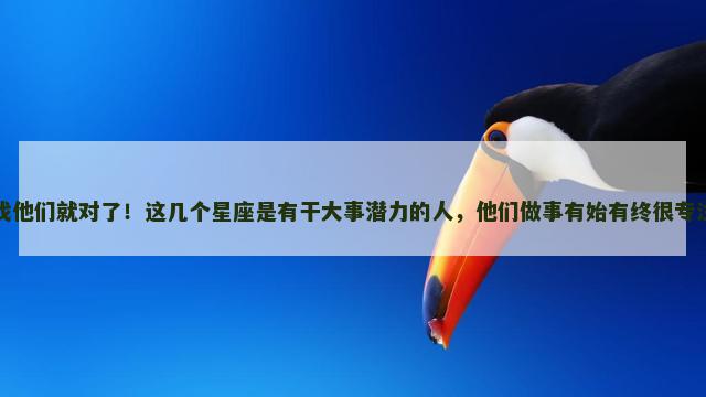 找他们就对了！这几个星座是有干大事潜力的人，他们做事有始有终很专注
