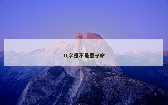 八字是不是童子命