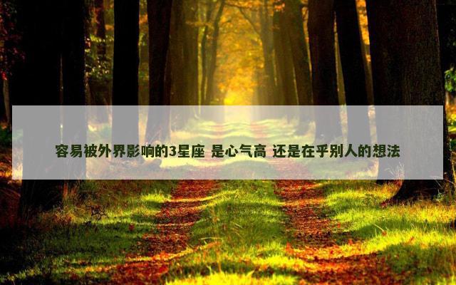 容易被外界影响的3星座 是心气高 还是在乎别人的想法