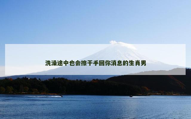 洗澡途中也会擦干手回你消息的生肖男