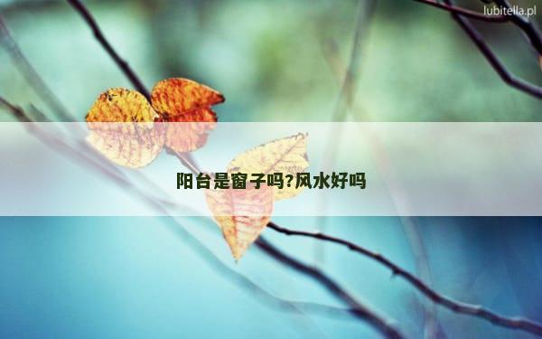 阳台是窗子吗?风水好吗