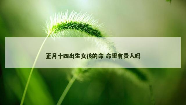 正月十四出生女孩的命 命里有贵人吗