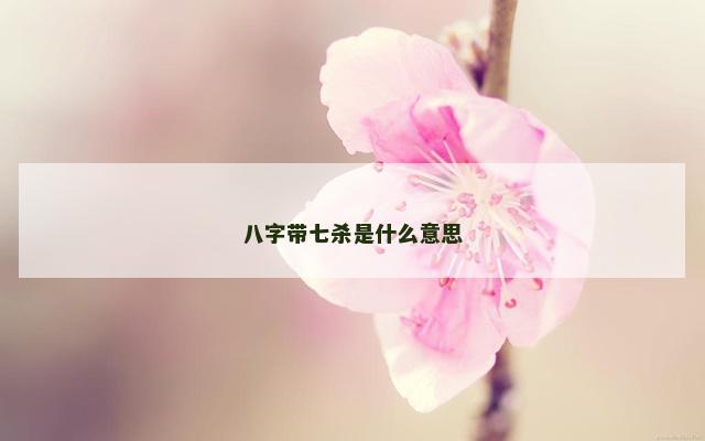 八字带七杀是什么意思