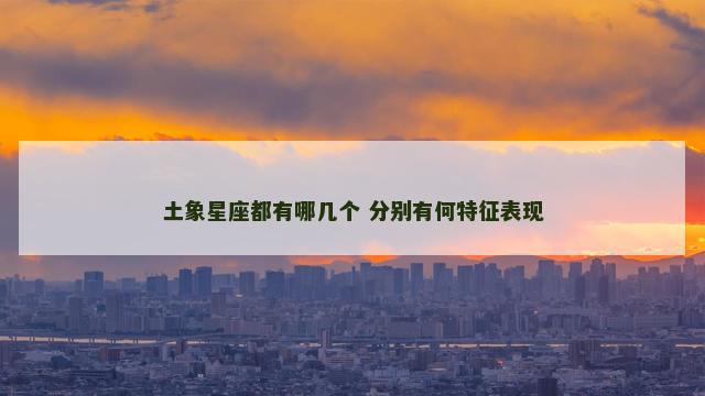 土象星座都有哪几个 分别有何特征表现