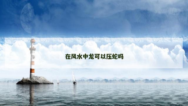 在风水中龙可以压蛇吗