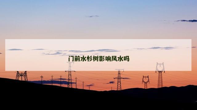 门前水杉树影响风水吗