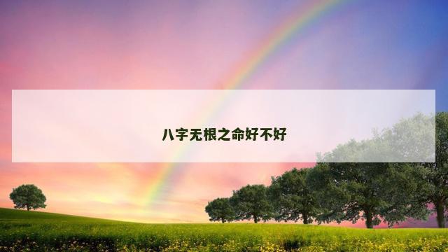 八字无根之命好不好
