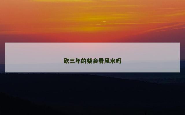 砍三年的柴会看风水吗