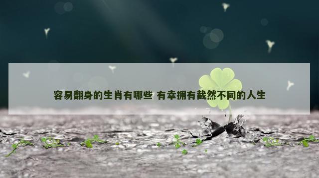 容易翻身的生肖有哪些 有幸拥有截然不同的人生