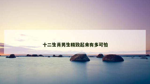 十二生肖男生精致起来有多可怕