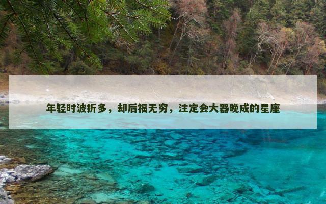 年轻时波折多，却后福无穷，注定会大器晚成的星座