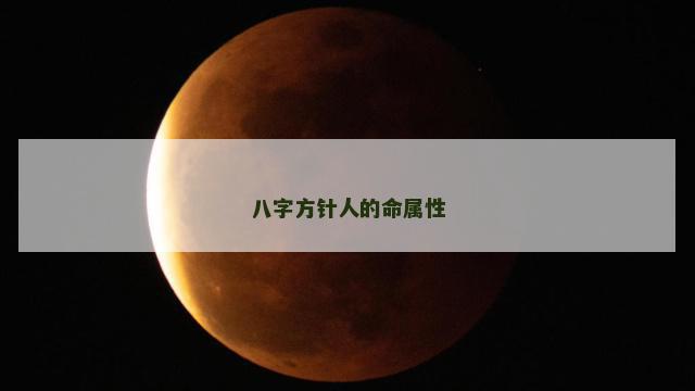 八字方针人的命属性