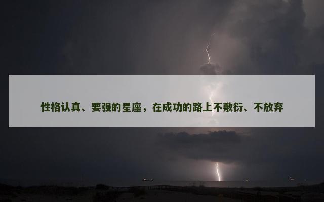 性格认真、要强的星座，在成功的路上不敷衍、不放弃