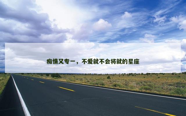 痴情又专一，不爱就不会将就的星座