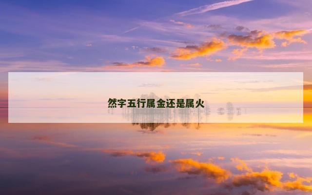然字五行属金还是属火