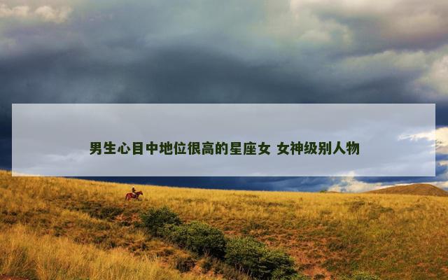 男生心目中地位很高的星座女 女神级别人物