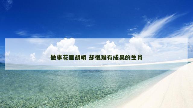 做事花里胡哨 却很难有成果的生肖