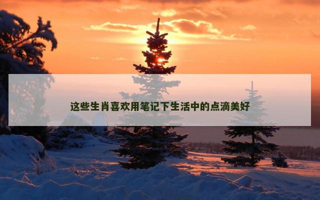 这些生肖喜欢用笔记下生活中的点滴美好