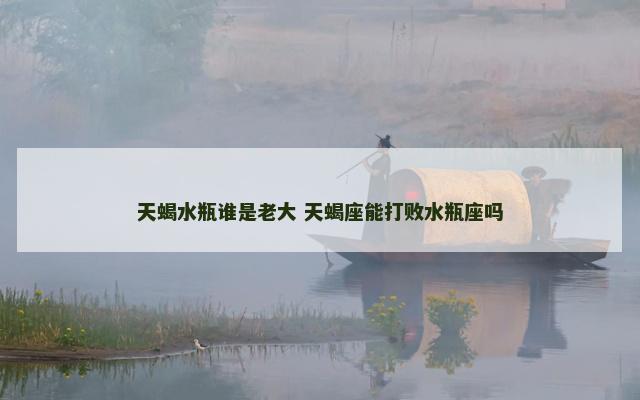 天蝎水瓶谁是老大 天蝎座能打败水瓶座吗