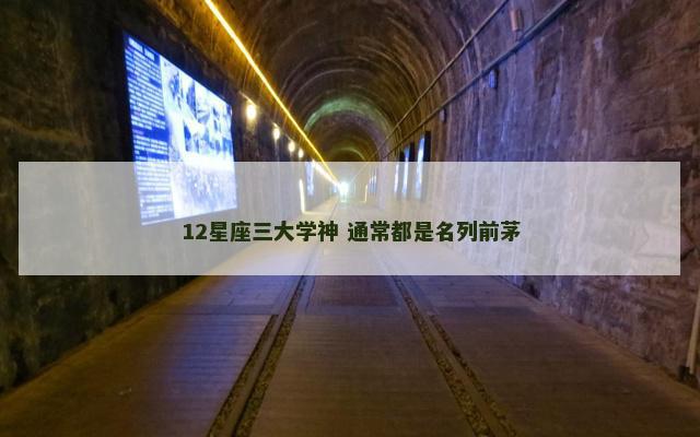 12星座三大学神 通常都是名列前茅