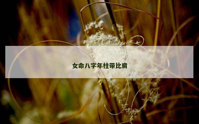 女命八字年柱带比肩