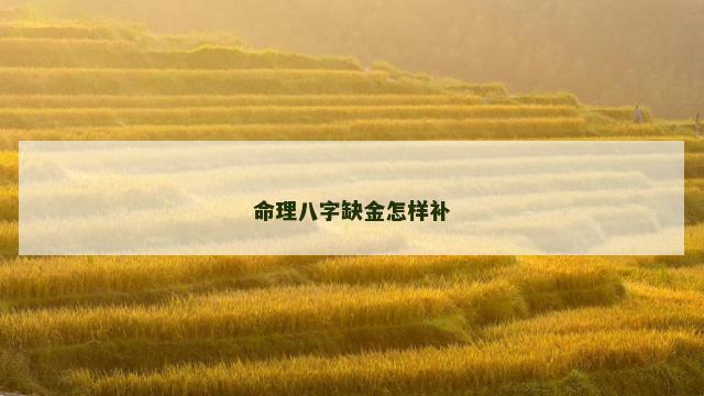 命理八字缺金怎样补