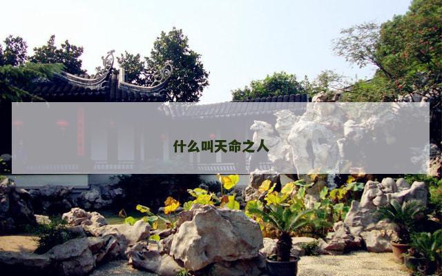 什么叫天命之人