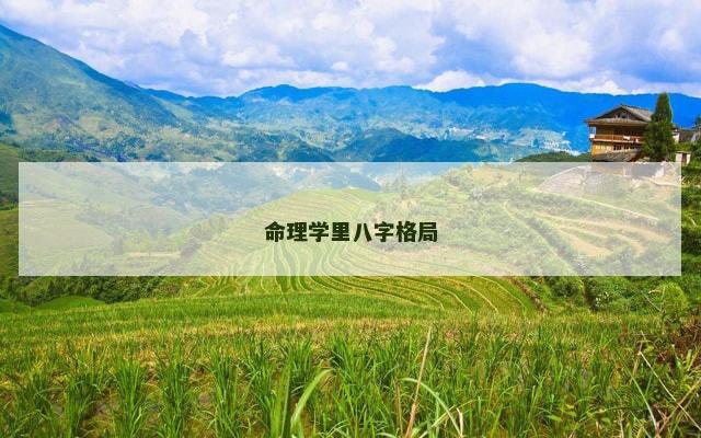 命理学里八字格局