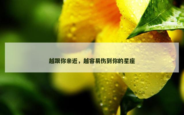 越跟你亲近，越容易伤到你的星座