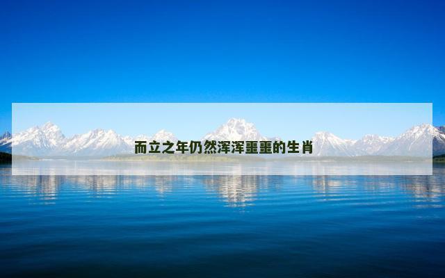 而立之年仍然浑浑噩噩的生肖