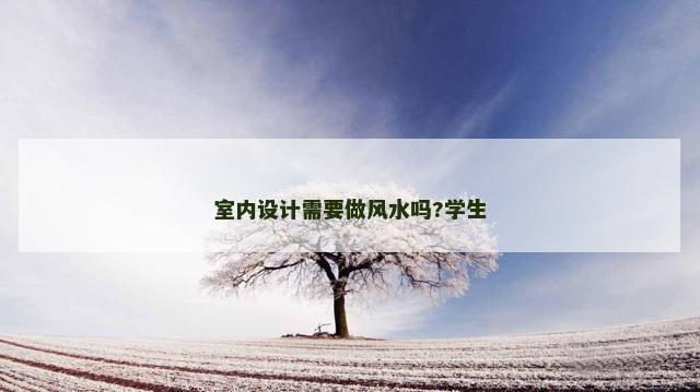 室内设计需要做风水吗?学生