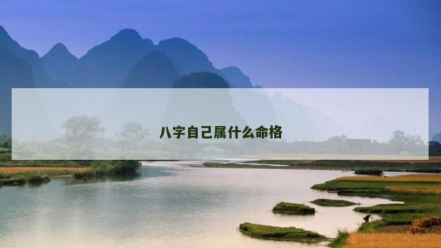 八字自己属什么命格