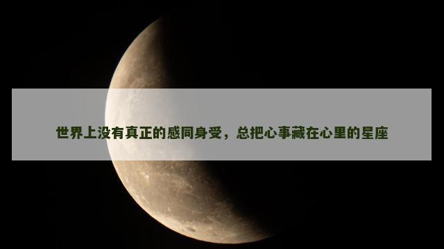 世界上没有真正的感同身受，总把心事藏在心里的星座
