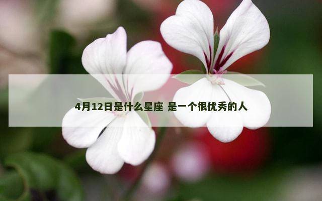 4月12日是什么星座 是一个很优秀的人