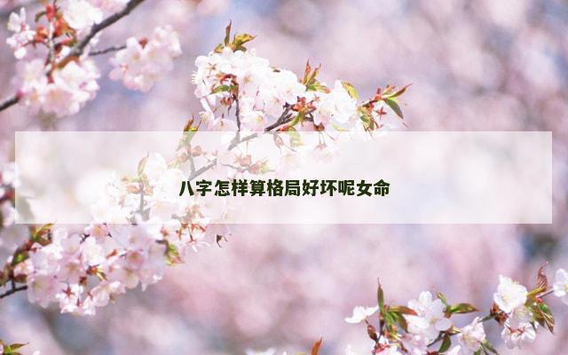 八字怎样算格局好坏呢女命